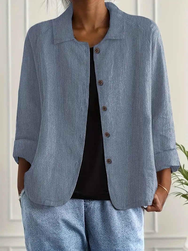 Long Sleeve Shirt Jacket - Blue