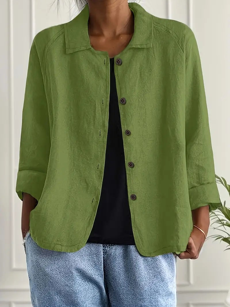 Long Sleeve Shirt Jacket - Green