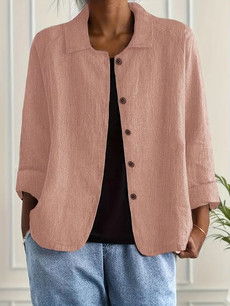 Long Sleeve Shirt Jacket - Pink
