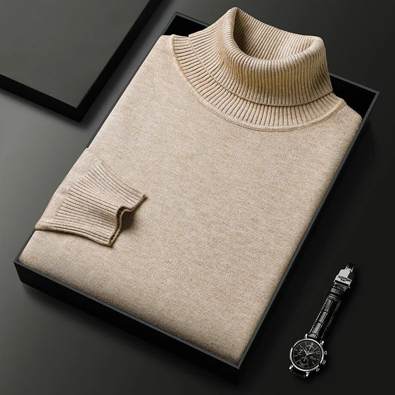 Long Sleeve Turtleneck Sweater - Beige