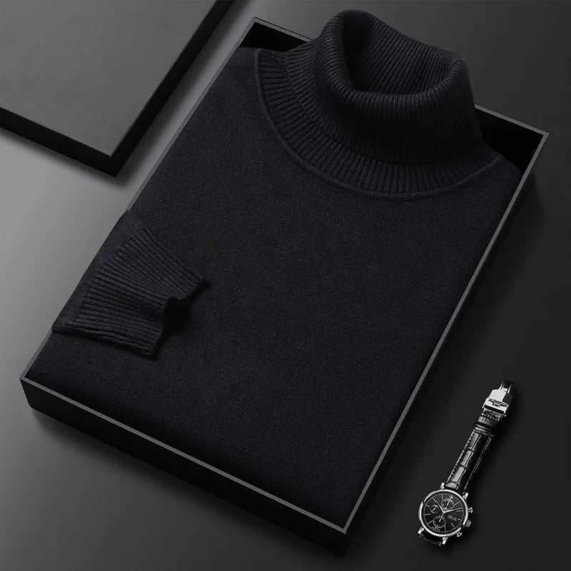 Long Sleeve Turtleneck Sweater - Black