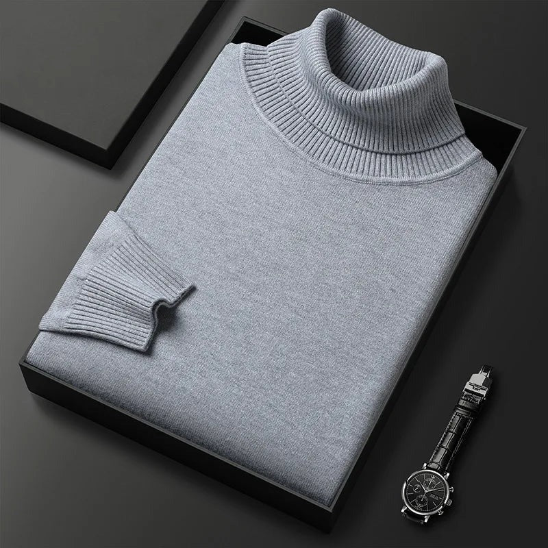 Long Sleeve Turtleneck Sweater - Light Gray
