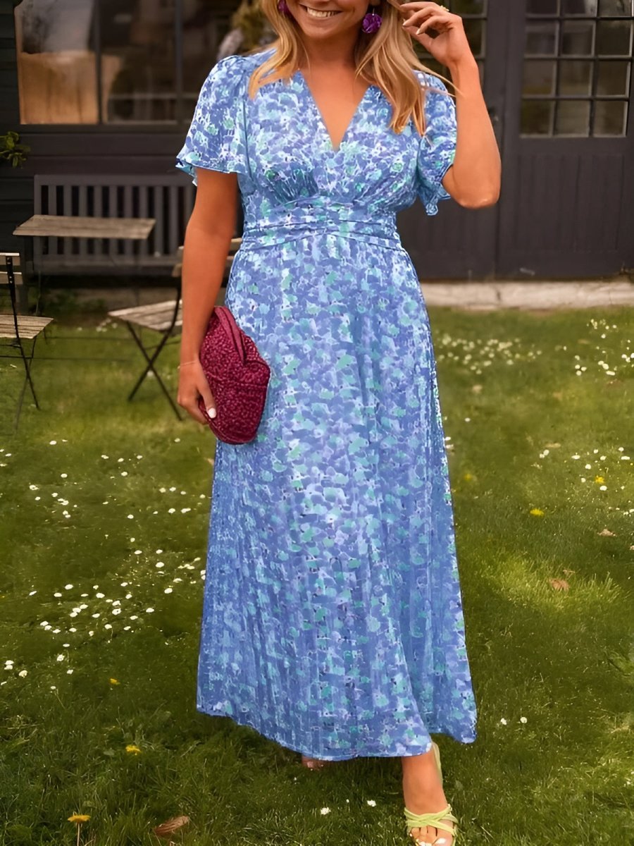 Lotte | Women’s Short Sleeves Floral Maxi Dress