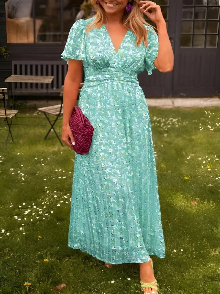 Lotte | Women’s Short Sleeves Floral Maxi Dress