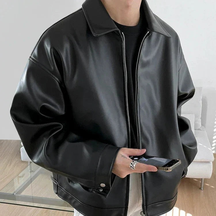 Oversized Bomber Jacket - Black