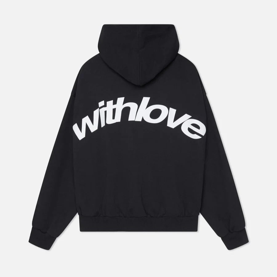 Oversized Graphic Hoodie - Black