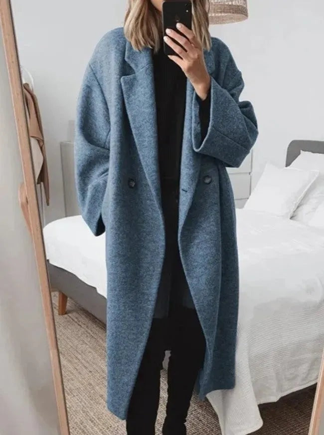 Oversized Winter Coat - Navy blue