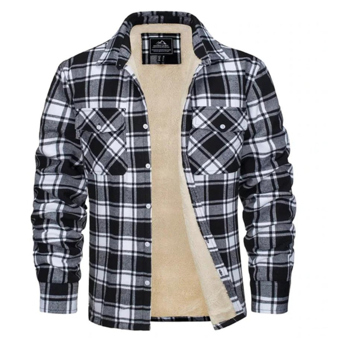 Plaid Sherpa Jacket - Black