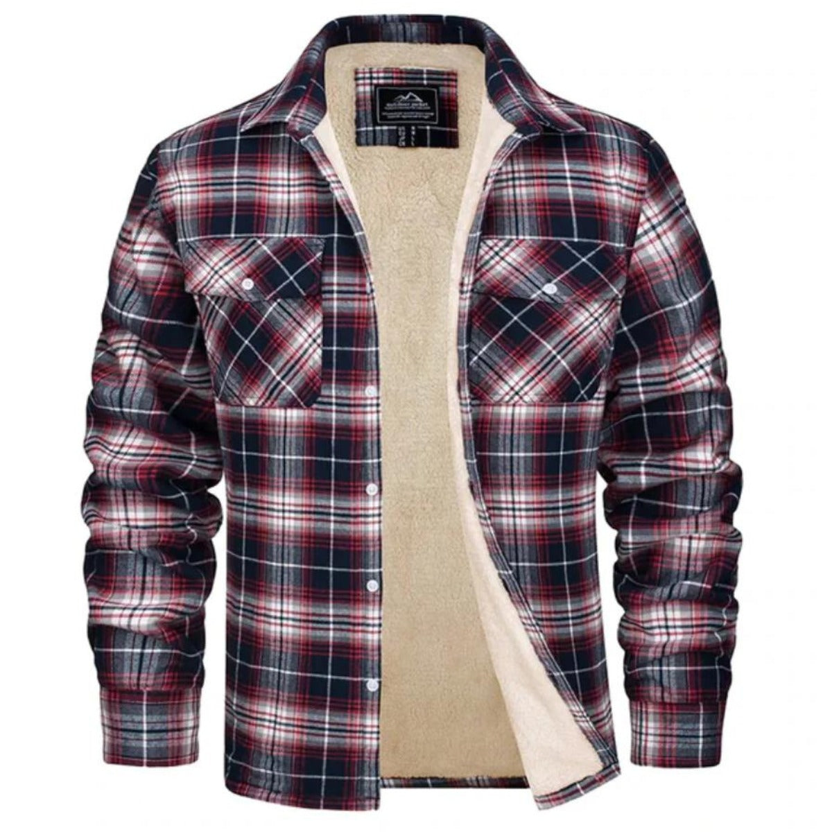 Plaid Sherpa Jacket - Red