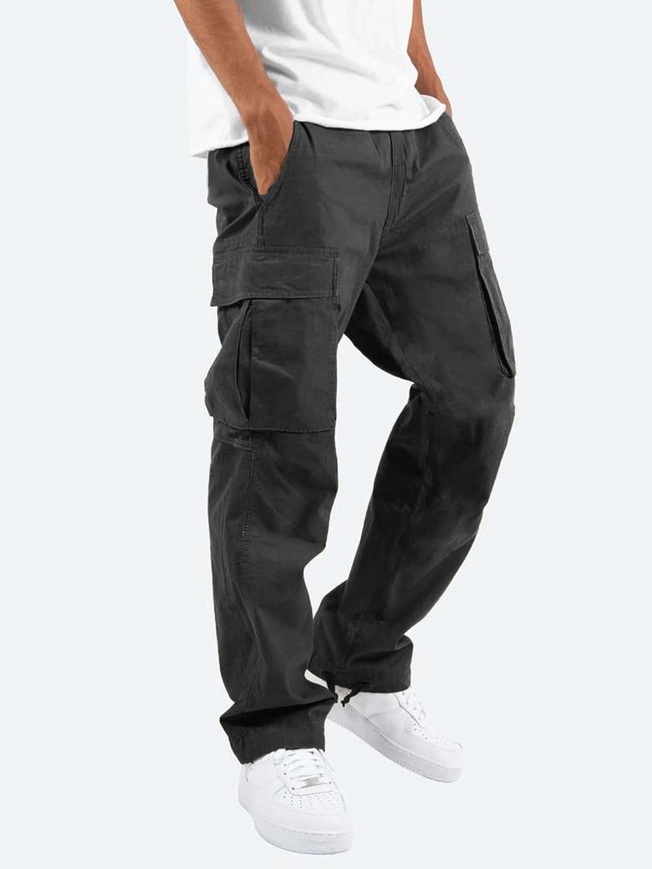 Relaxed Fit Cargo Pants - Black