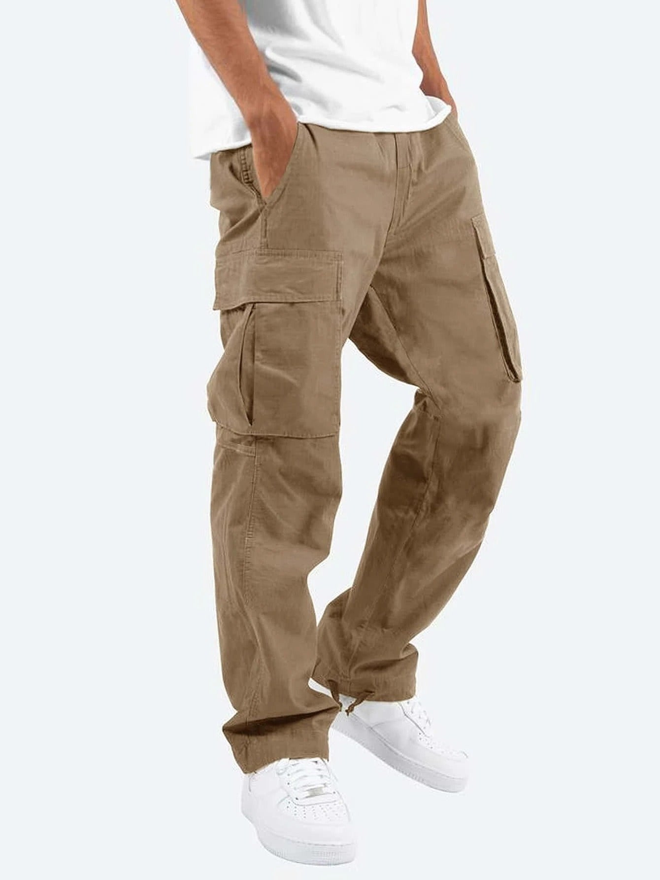 Relaxed Fit Cargo Pants - Brown