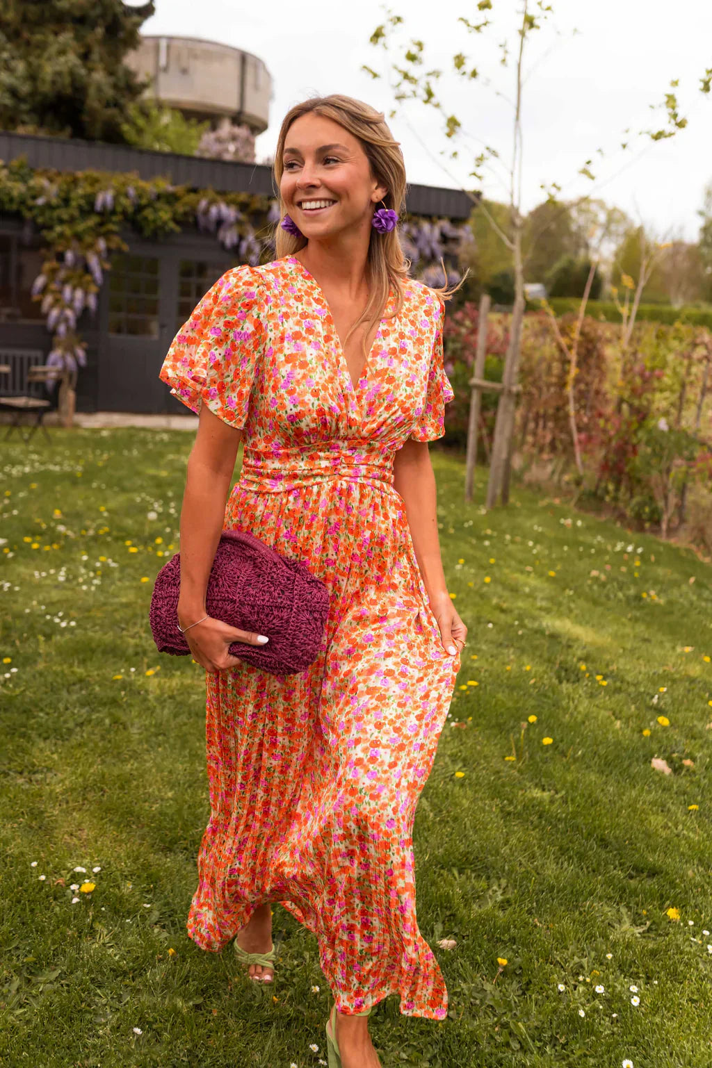 Lotte | Women’s Short Sleeves Floral Maxi Dress