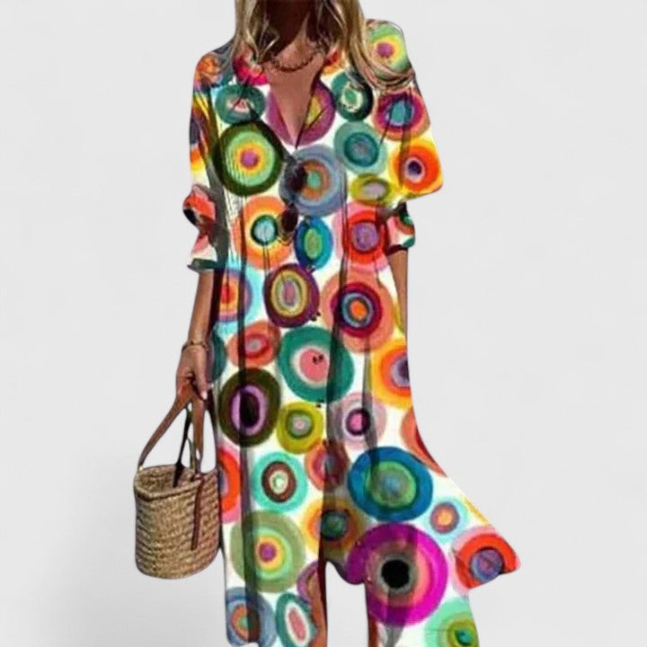 Floral Shirt Maxi Dress - MultiColored 2