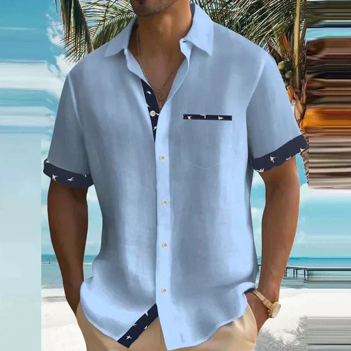 Short Sleeve Summer Shirt - Royal Blue