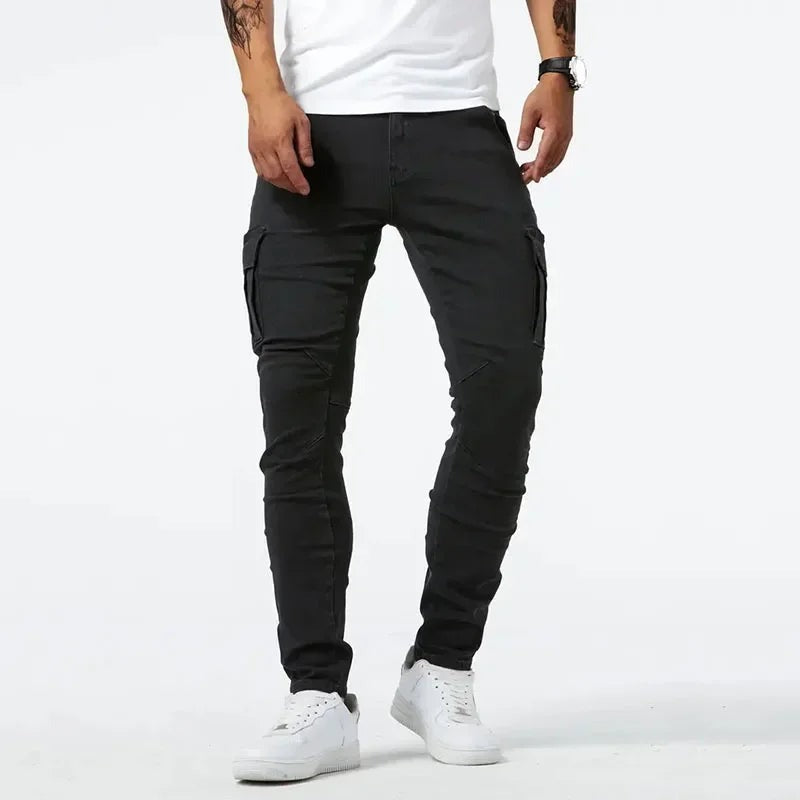 Slim Fit Cargo Pants - Black