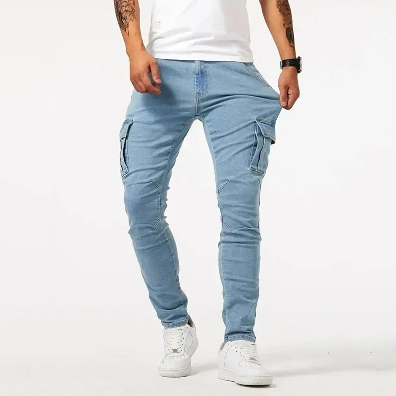 Slim Fit Cargo Pants - Blue