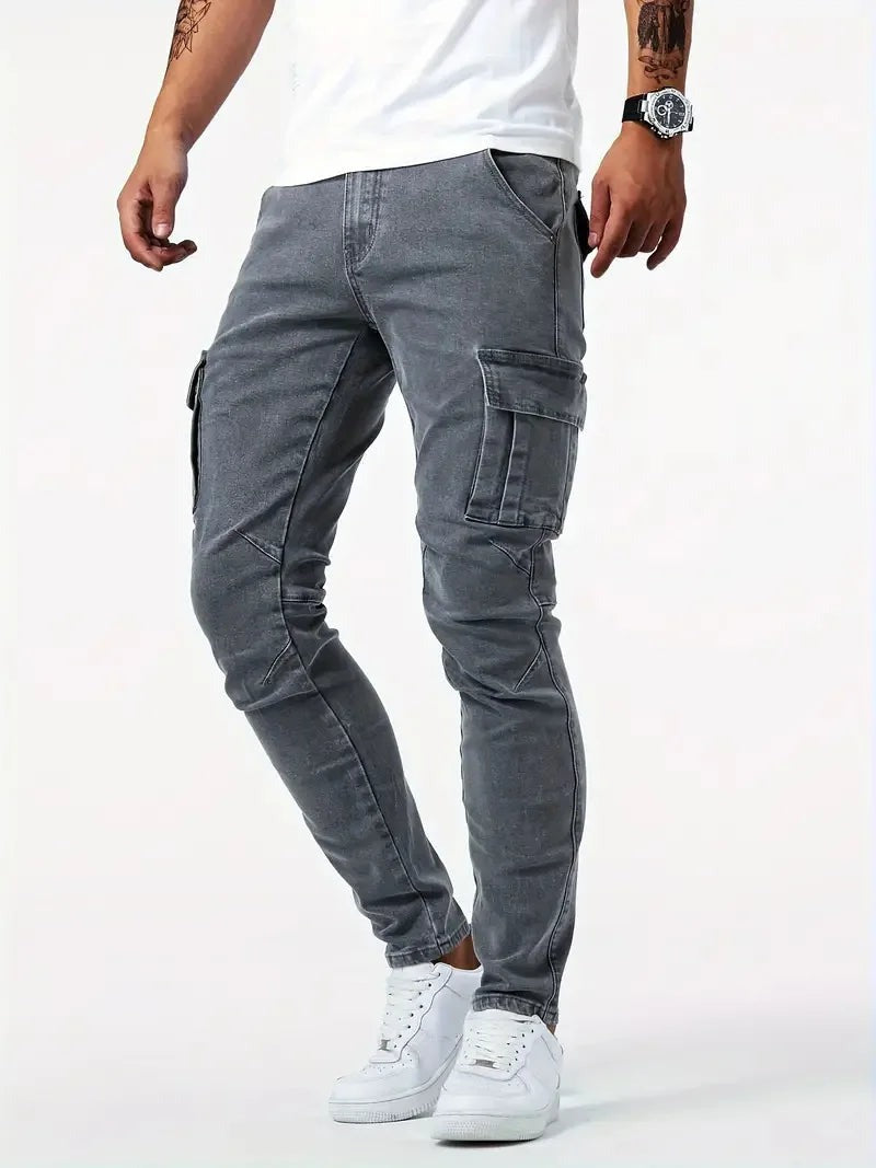 Slim Fit Cargo Pants - Gray