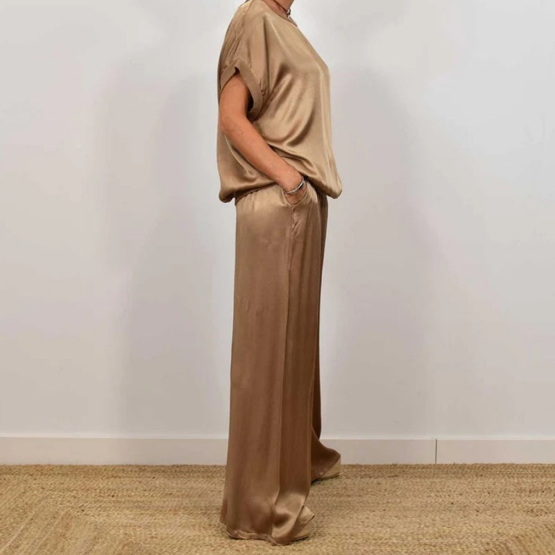 Anamaria | Women’s Short Sleeve Wide Leg Two-Piece Set
