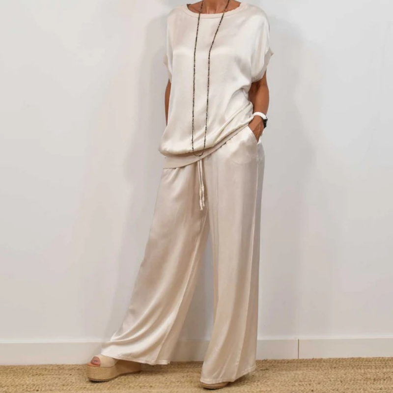Anamaria | Women’s Short Sleeve Wide Leg Two-Piece Set