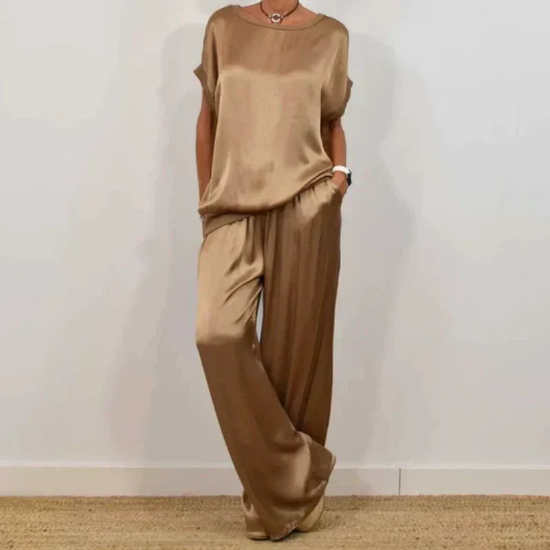 Anamaria | Women’s Short Sleeve Wide Leg Two-Piece Set