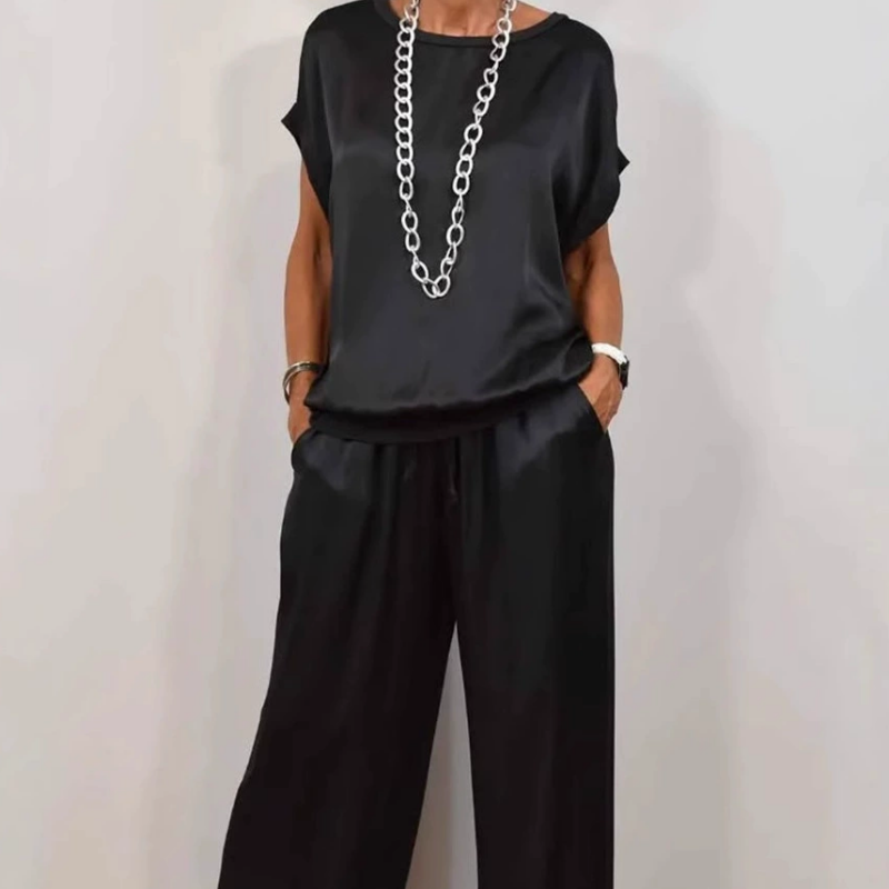 Anamaria | Women’s Short Sleeve Wide Leg Two-Piece Set