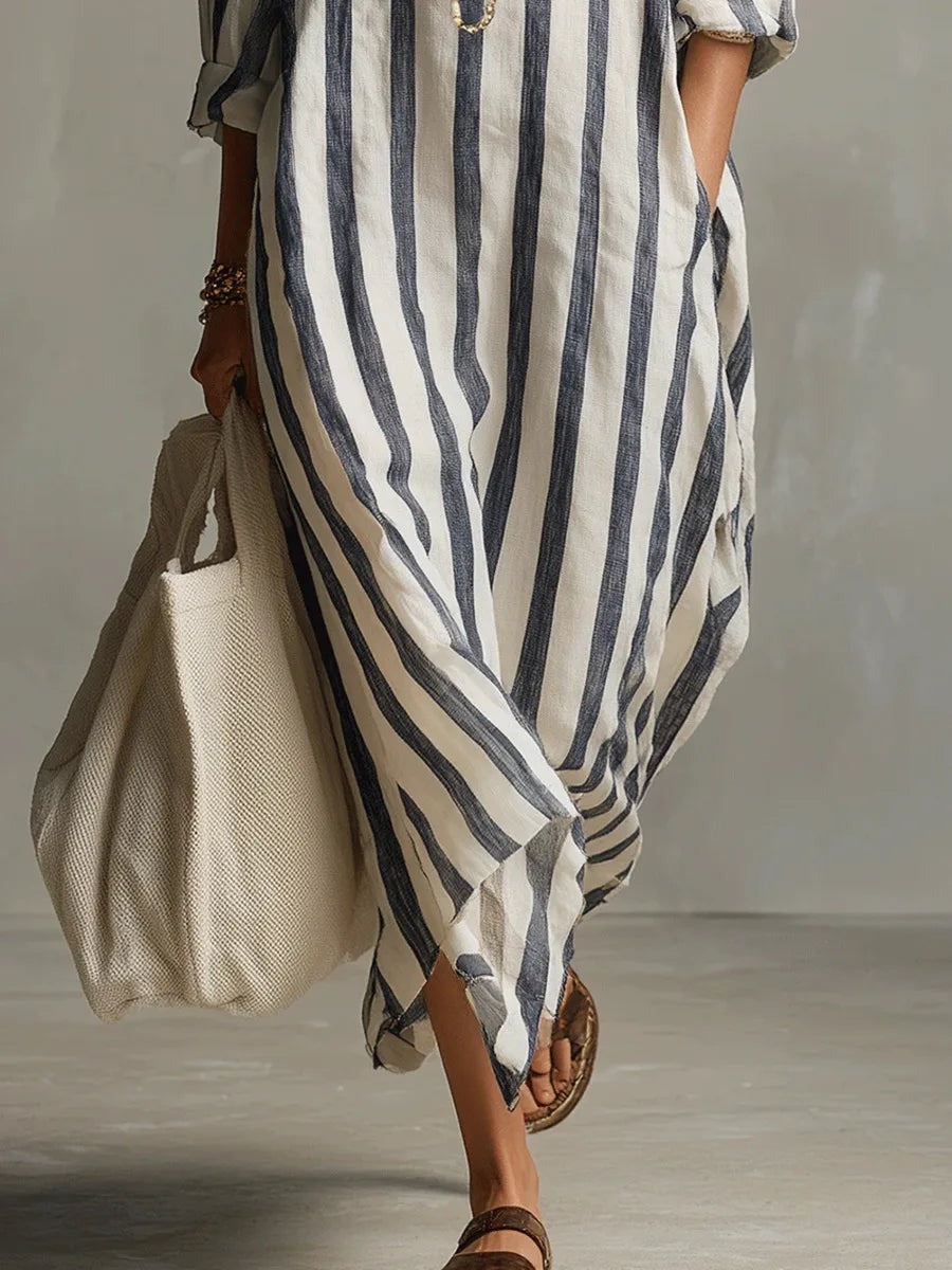 Striped Maxi Shirt Dress