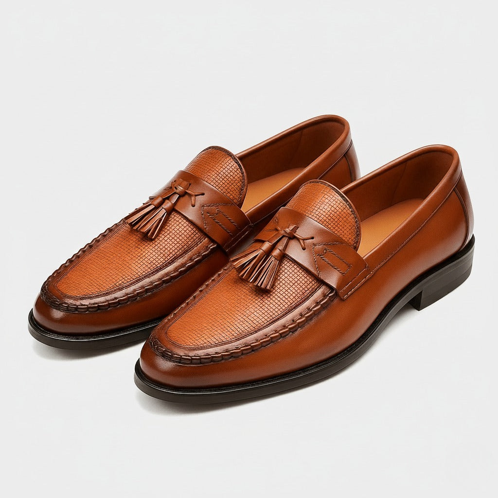 Tassel Dress Loafers - Brown