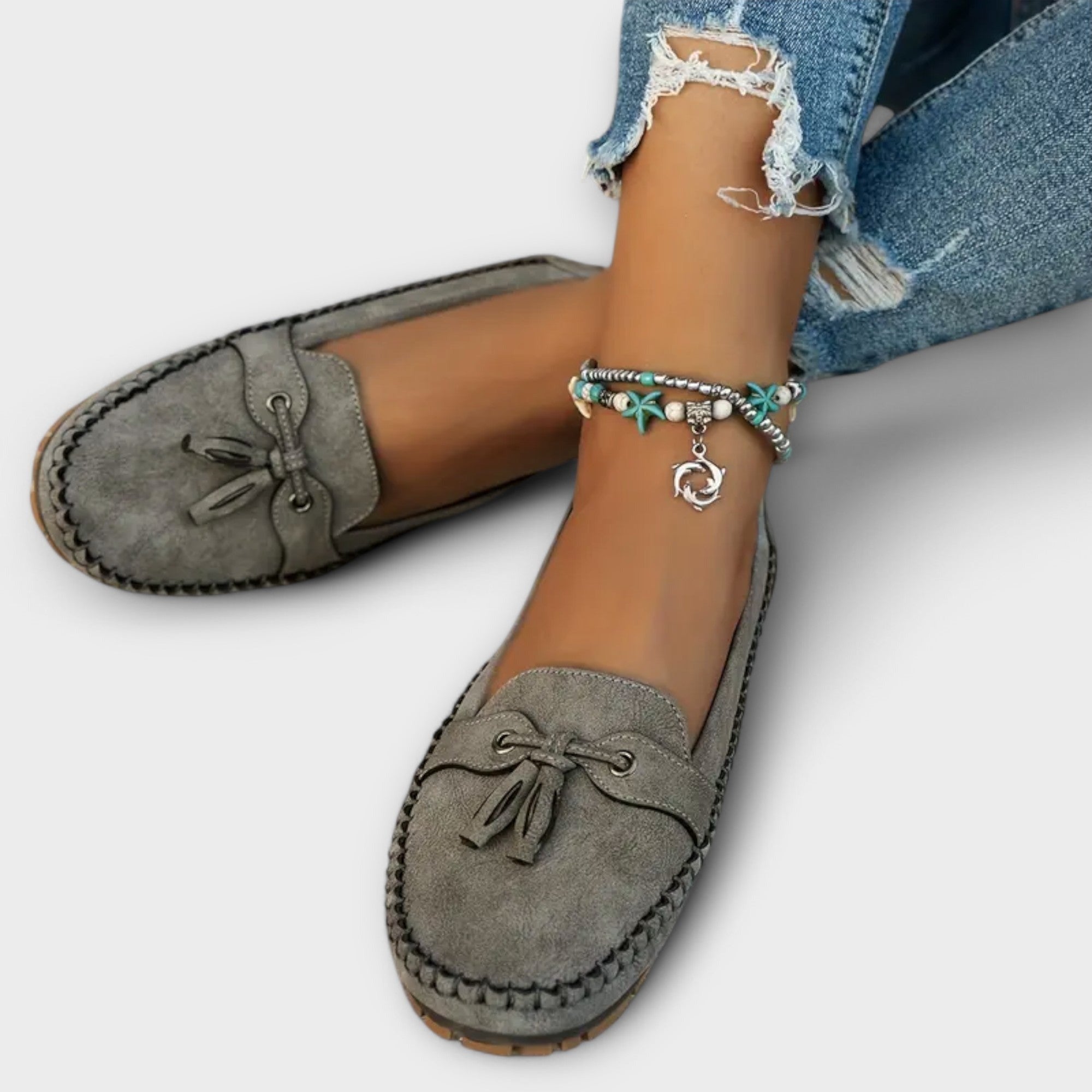 Tassel Driving Loafers - Grey