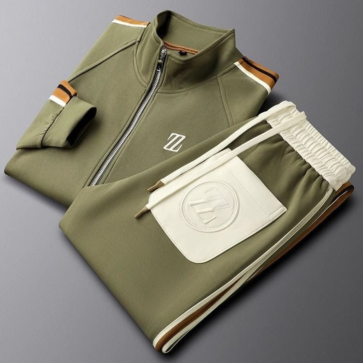 Track Jacket Two Piece Set - Olive
