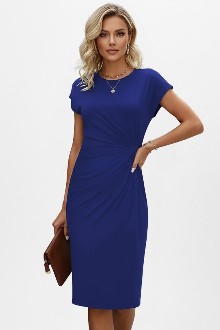 Wedding Guest Midi Dress - Dark Blue