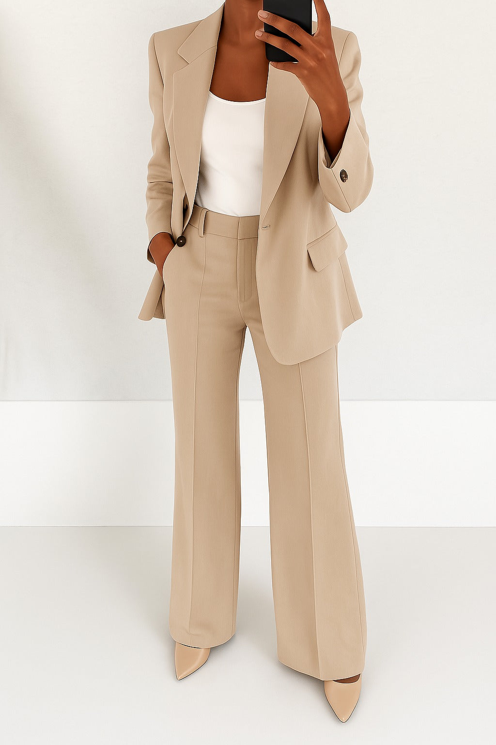 Wide Leg Pants Two Piece Set