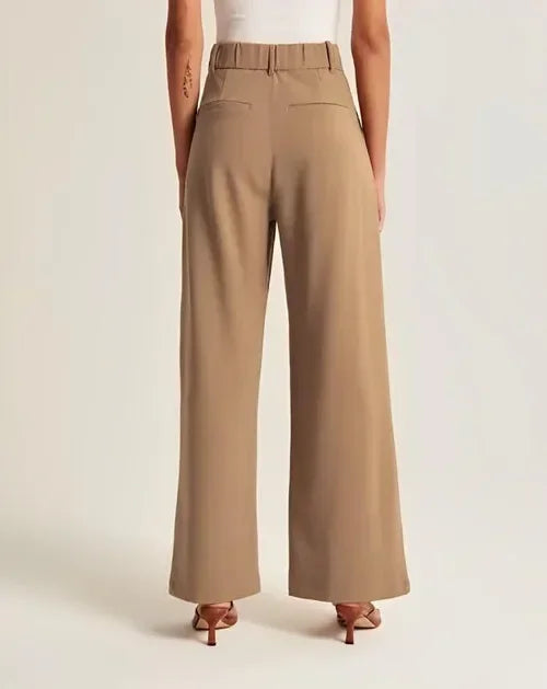 Alessia | Women Soft Wool Blend Wide-Leg Pants
