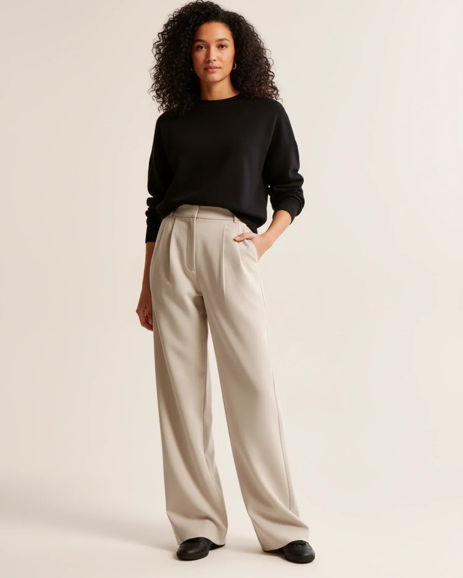 Jemiah | Women’s High-rise Ponte Drape Trousers
