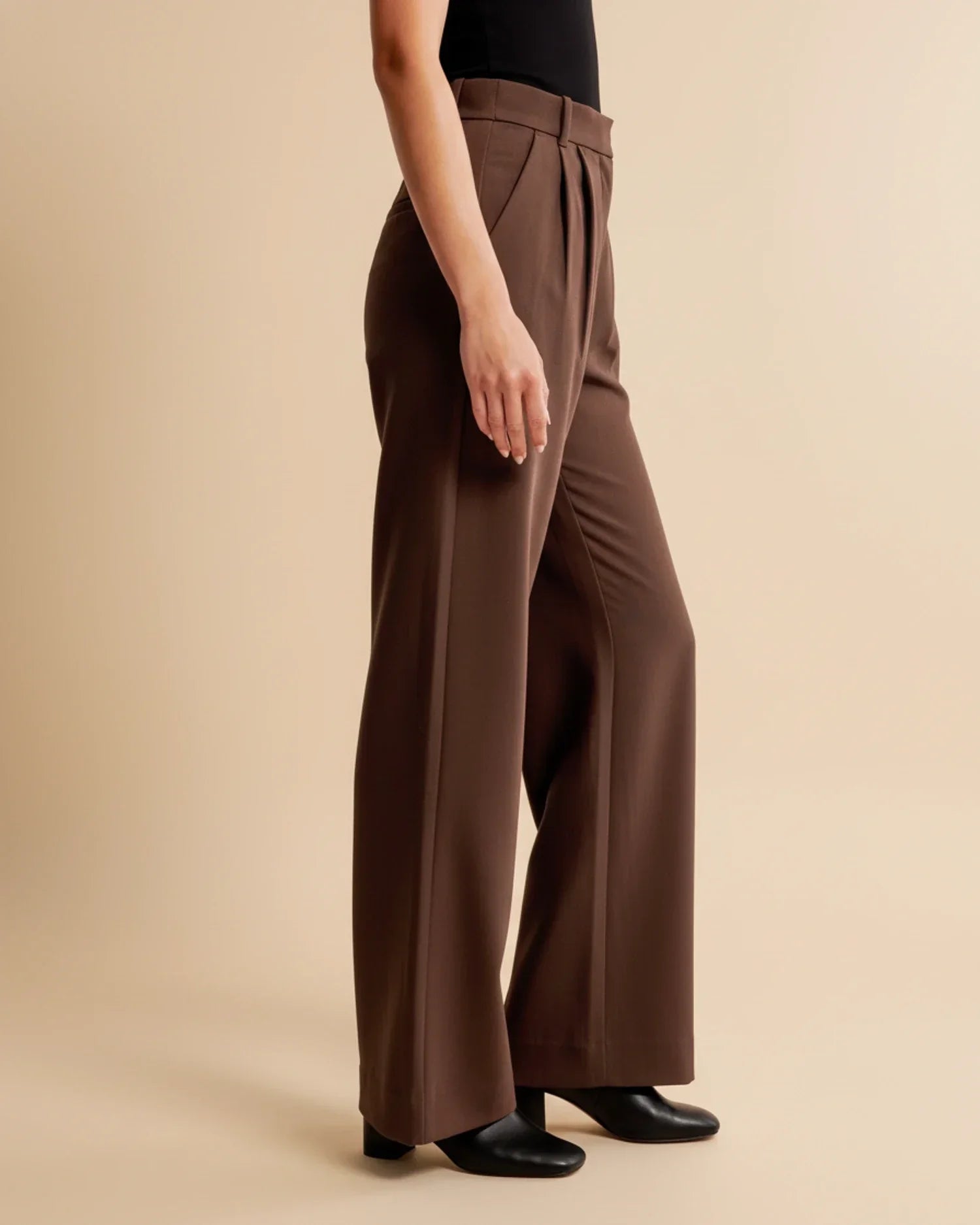Jemiah | Women’s High-rise Ponte Drape Trousers