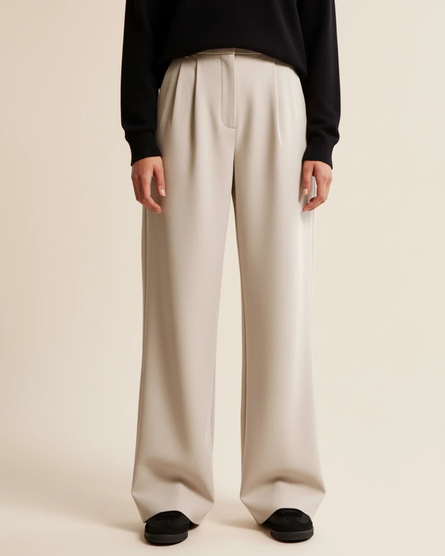Jemiah | Women’s High-rise Ponte Drape Trousers